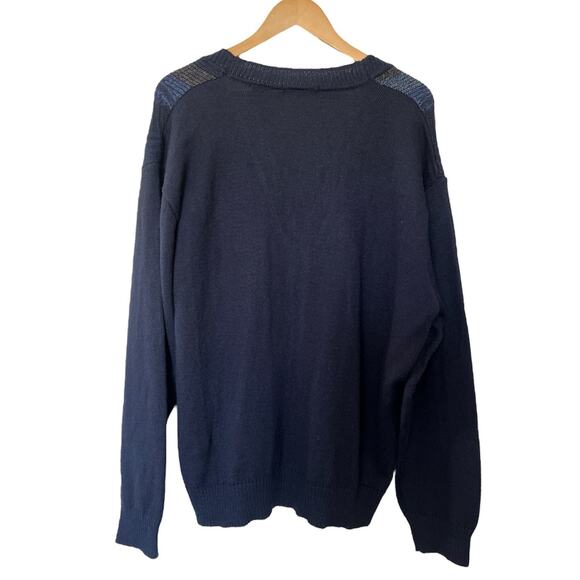 Cellinni Collezione Cardigan Sweater Men XL Blue Wool Blend Button Front Grandpa - Picture 2 of 9